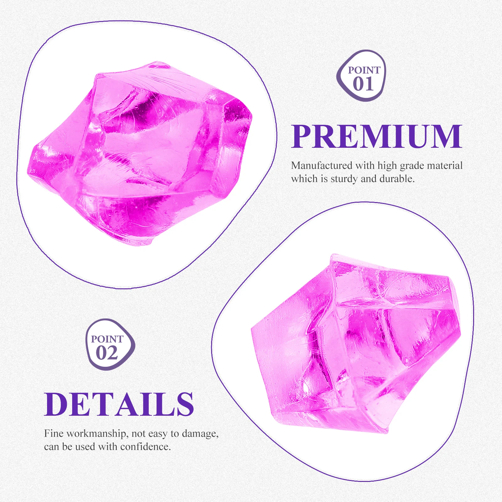 

500pcs Simulation Ice Cubes Acrylic Crystal Crushed Ice Diy Decor Accessories For Vase Filler Party Home Restaurant Bar Display