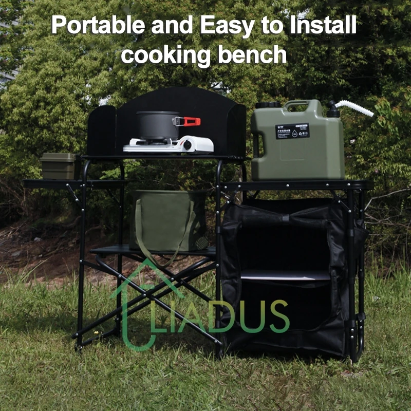 折りたたみ式ポータブル屋外ストーブテーブルキャンプキッチンセ - Outdoor Camping Kitchen Setup のレビューと価格