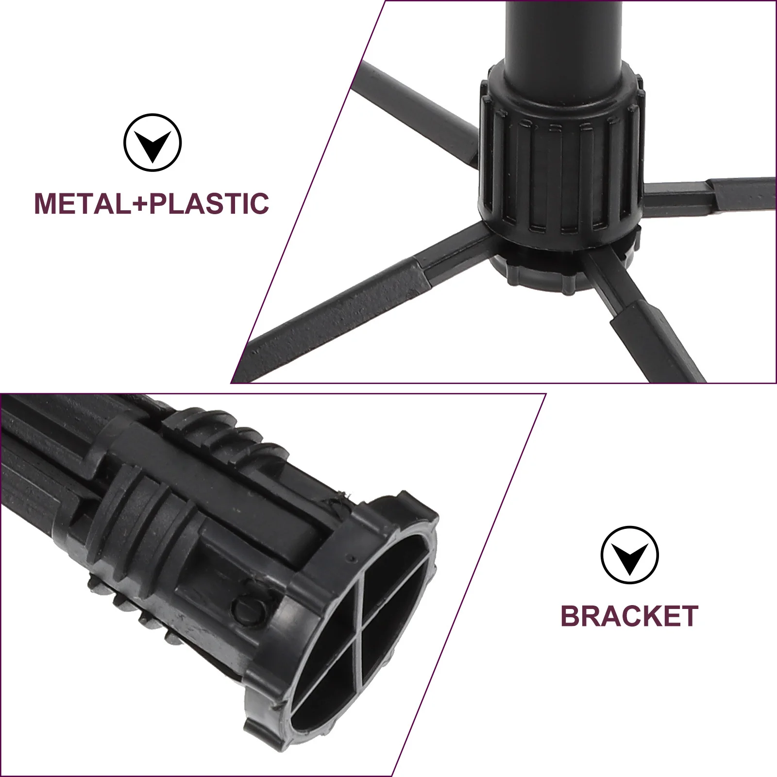 

1Pcs Foldable Durable Flute Stand Black Portable Clarinet Holder Four-Legged Musical Instrument Support Portable Flute Stand