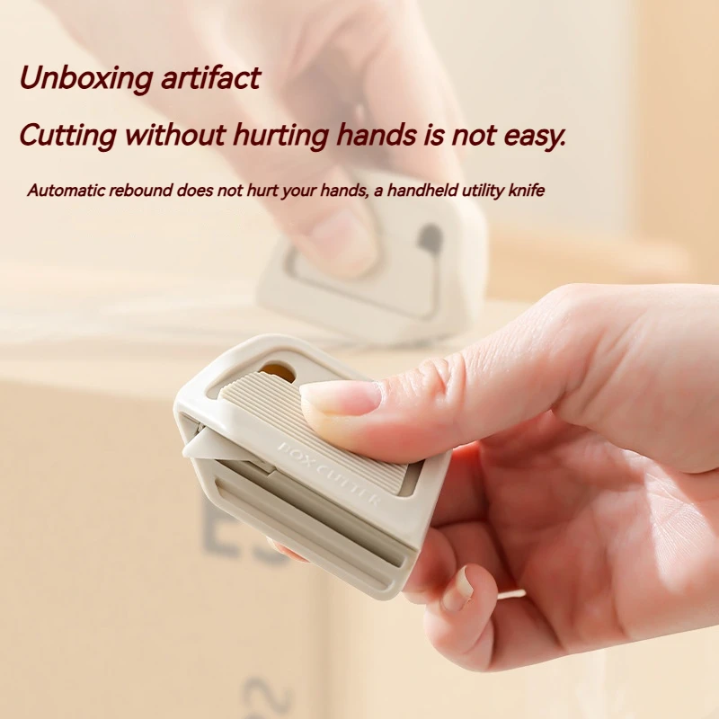 Portable Ceramic Box Cutter Creative Automatic Rebound Magnetic Anti-Stick Box Opener Safety Knife for Opening Packages
