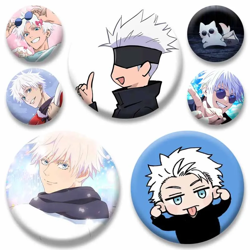 Anime Peripheral S-Satoru G-Gojo Coin Badge Cartoon Snap-in Brooch Backpack Clothes Soft Button Pin Cosplay Jewelry Accessories