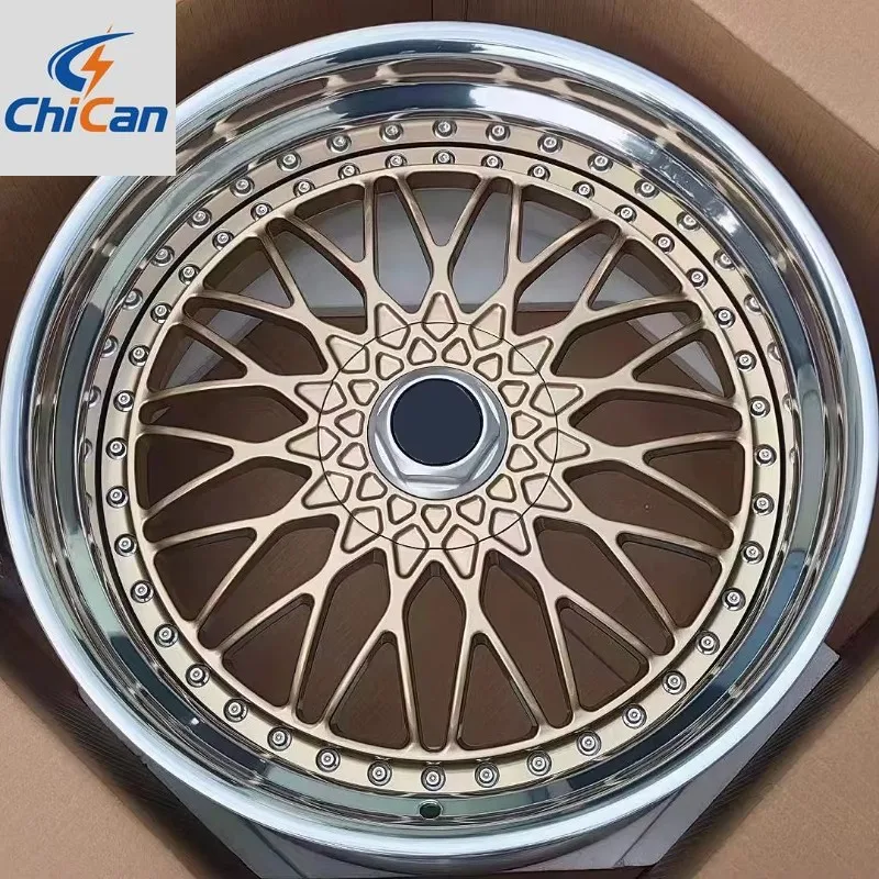 

[2026]Chican Custom Forged Deep Concave Dish Golden Silver Double Piece Rim 18-24 Inch 5X112 5X120 Passenger Car 6061-T6 Wheel H