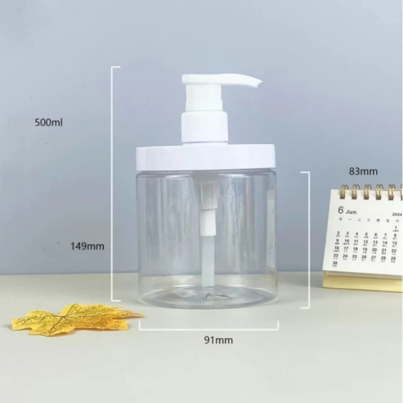 1 szt. 500ml/1000ml Plastikowa Butelka z Pompką Dozownikiem Szeroki Otwór Wielokrotnego Użytku Pusta Butelka na Podróż Mydło Pod Prysznic