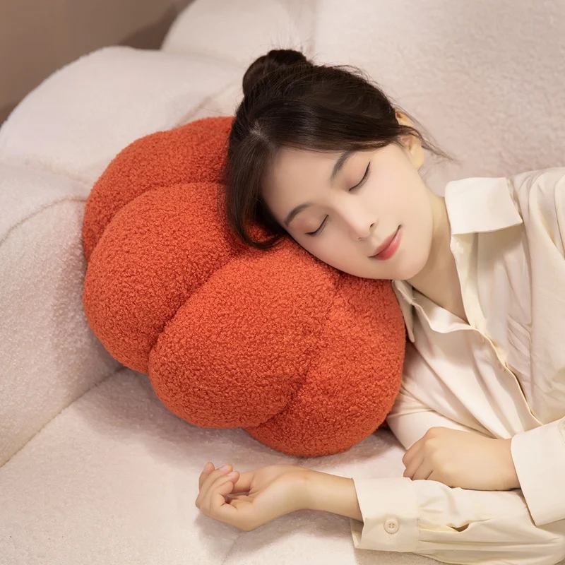 Almohada de felpa de calabaza de Halloween de 23/30/40cm, cojín de planta rellena de algodón PP suave, peluche redondo, fiesta, sofá, silla, decoración, regalo