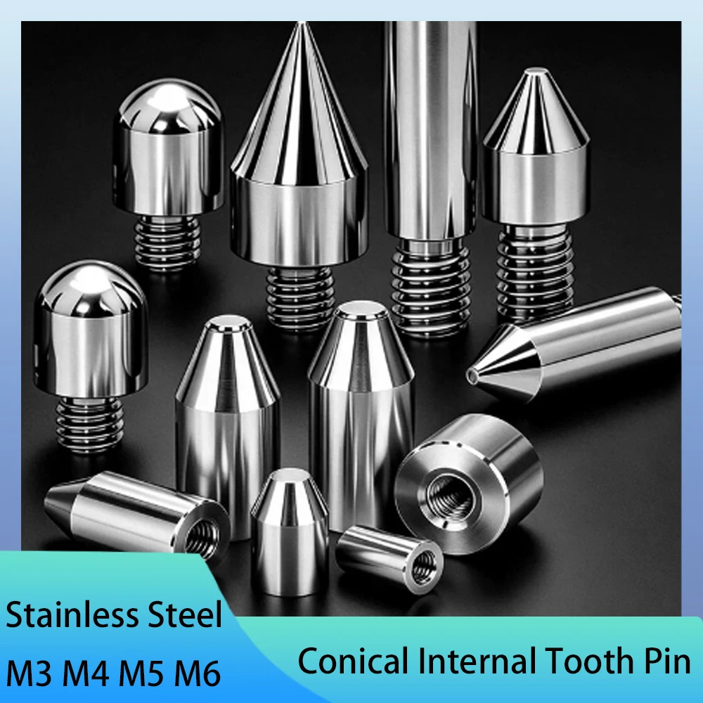 2Pcs Conical Internal Thread Pin M3 M4 M5 M6 Chamfered Internal Thread Column Cone Head Internal Thread Guide Column