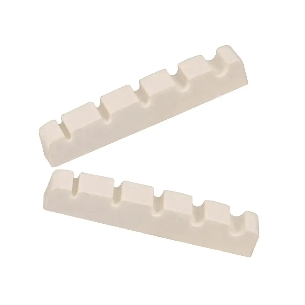 Tooyful Durable 2pcs Plastic Bass Replacement Slotted Nut White for 5 String Electric Bass Accessory