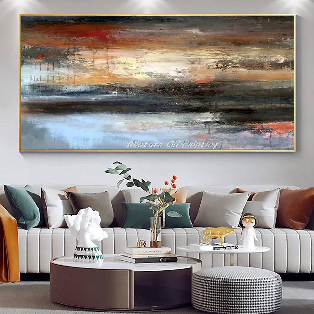 

Mintura, большой художественный постер, текстура ручной работы, абстрактная картина маслом на холсте, современное украшение дома, декор комнаты, настенная картина