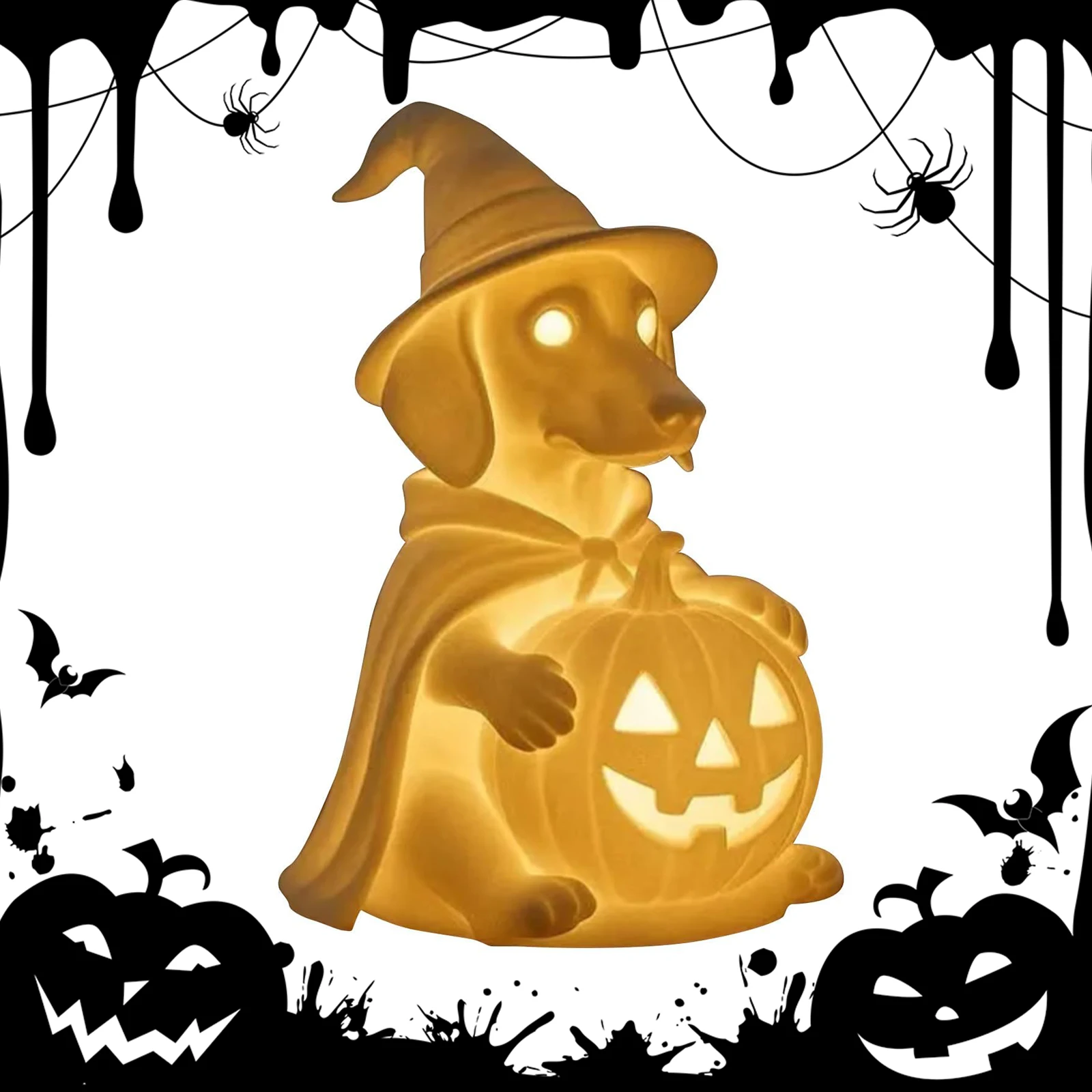 Halloween Decorations Indoor Cute Halloween Nightlight LED Ghost Dog Lamp Light Up Ghost Dog for Home Bedroom Party Decorations