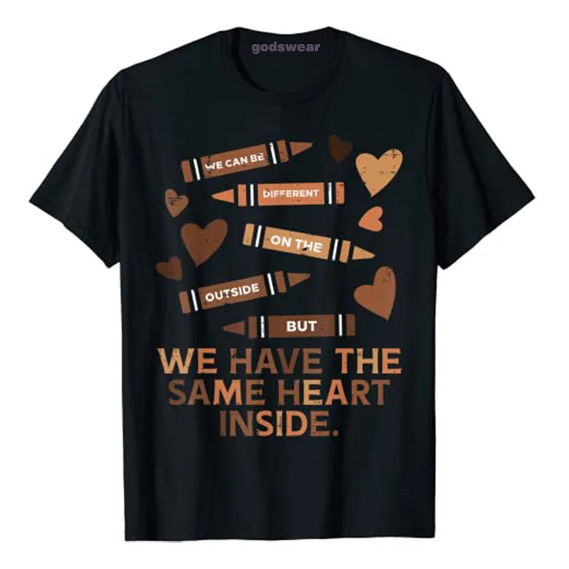 

We Have The Same Heart Inside Black History Month African American Women Kids T-Shirt Graphic Tee Shirts Tops