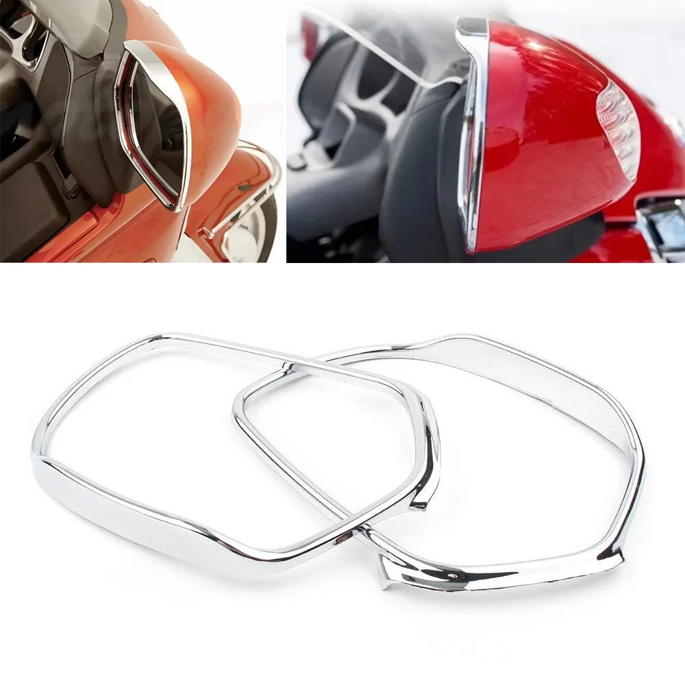 

1Pair Gold Wing GL 1800 Chrome ABS Motorcycle Rearview Side Mirrors Trim Decoration For Honda Goldwing GL1800 2001-2011