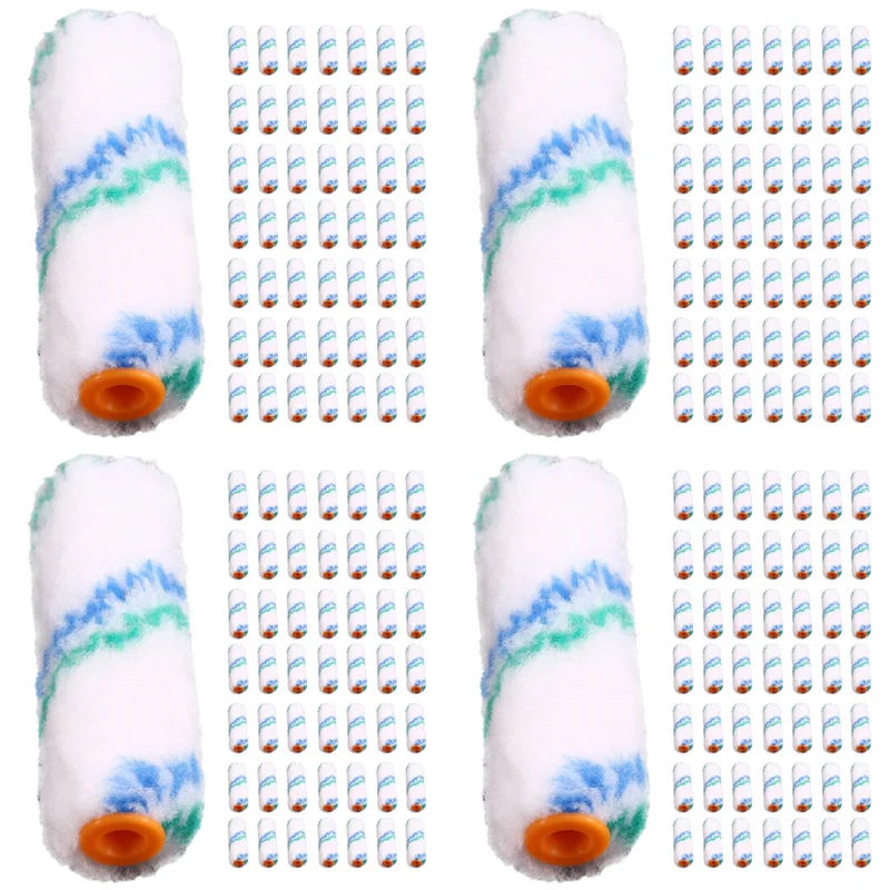 【b07r】200pcs-4-pollici-100-millimetri-professionale-rullo-di-vernice-set-mini-rullo-di-rivestimento-di-vernice-edger-pittura-pennello-di-rotolamento-per-la-parete