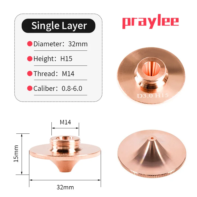 Faserlaser-Schneid düse Hochgeschwindigkeits-Laser düse d32 d28 h15 1,5mm 2mm Kaliber precitec ray tools hsg hans Lasers chneidkopf – Detail 10