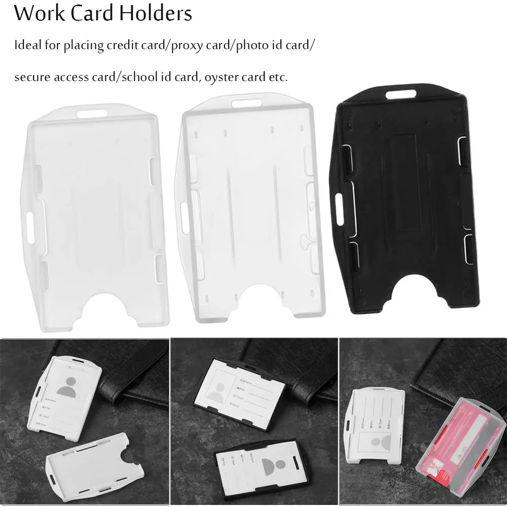 

Practical Hard Plastic Protector Cover Multi-use Badge Office School Name Card Work Card Holders Card Sleeve ID Card Pouch