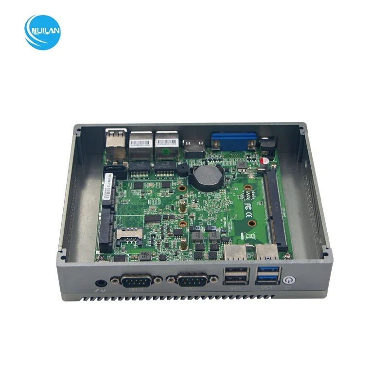 2025 OEM Industrial Computer Accessories I3 I5 I7 4GB Memory 3*USB 2*RS485 Dall Barebon Mini Fanless Embedded Box PC