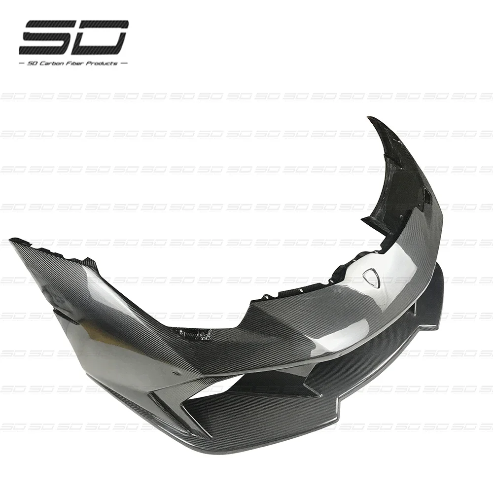 Real  Carbon Fiber Bodykit V Style Front Bumper Lip  For Lamborghini  Huracan Lp610 LP580