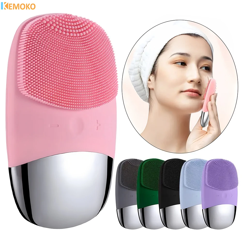 Electric Face Cleansing Brush Sonic Facial Cleanser Facial Cleansing Brush Skin Scrubber Massager Blackhead Remover Skin Care