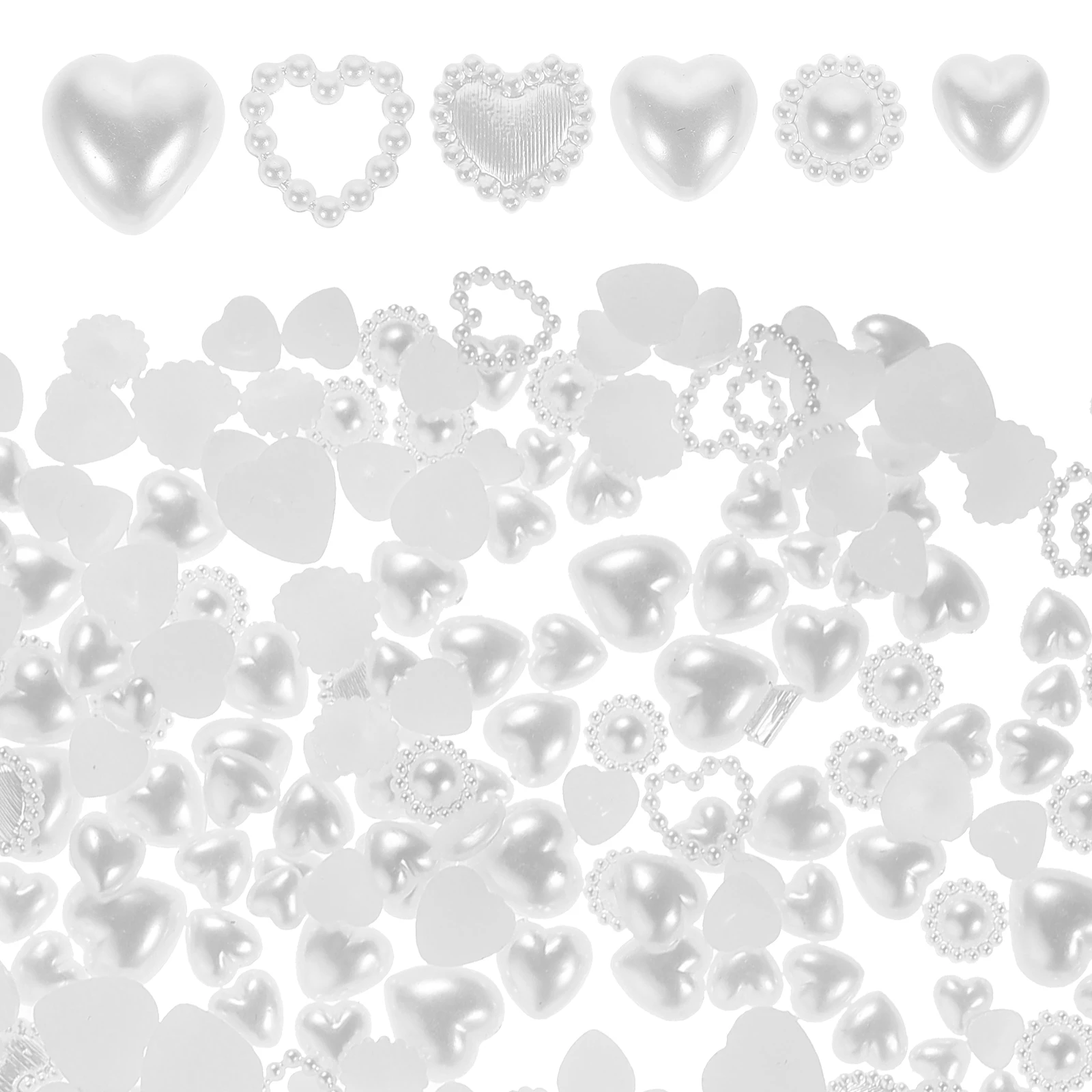

Pearl Nail Accessories Gems for Nails Manicure Charms White Heart Shape Small Size Decorations Easy to Use Fashionable Nail