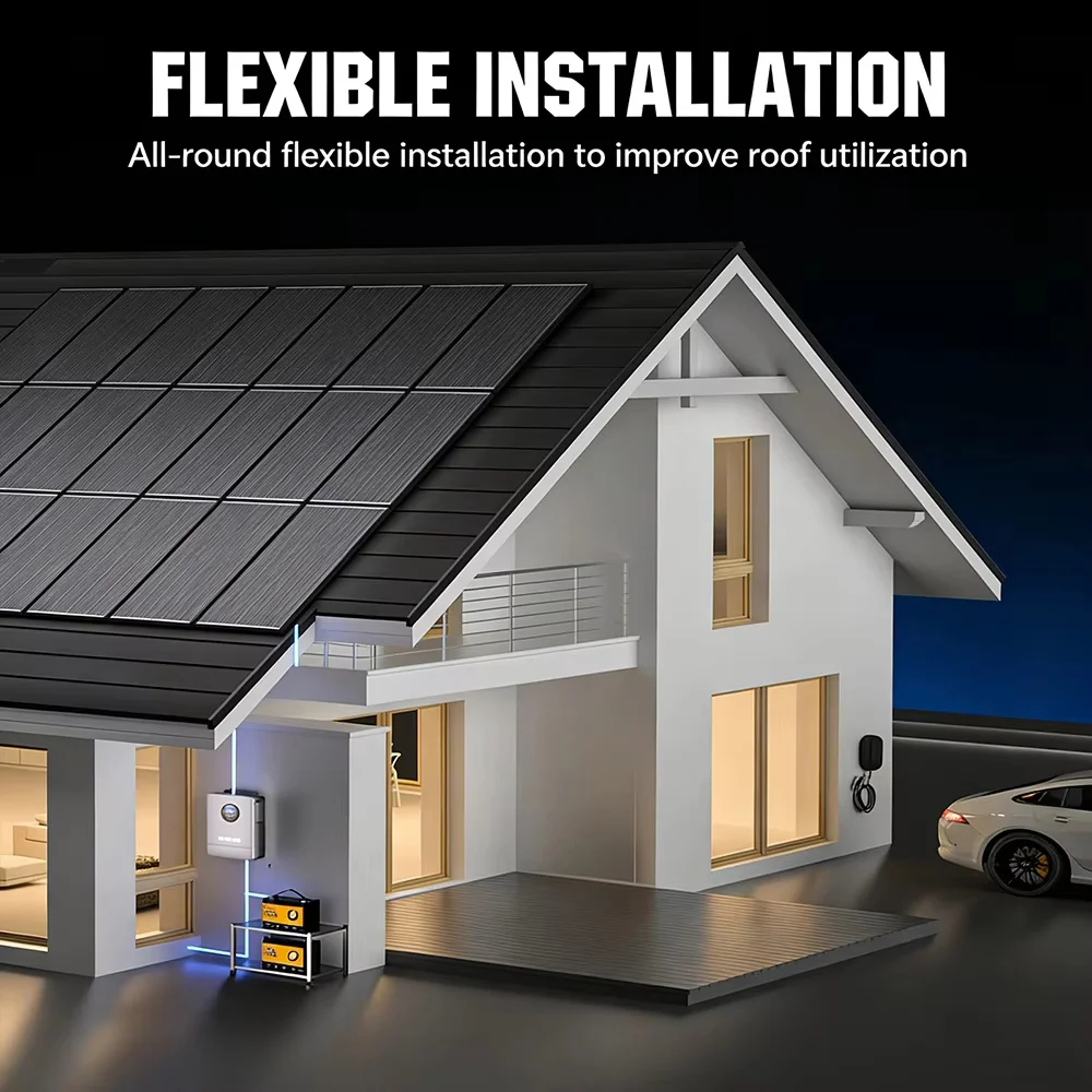 RVPOZWER 12BB/18BB 12V Solar Panel 100W N-Type Monocrystalline Solar Cell High-Efficiency PV Power for Rooftop Camping Rigid