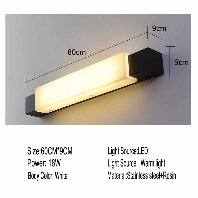 Modern Outdoor Waterproof Wall Light Stainless Steel Imitation Marble Wall Lamp Balcony Hall Villa Entrance Luxury Lighting Deco