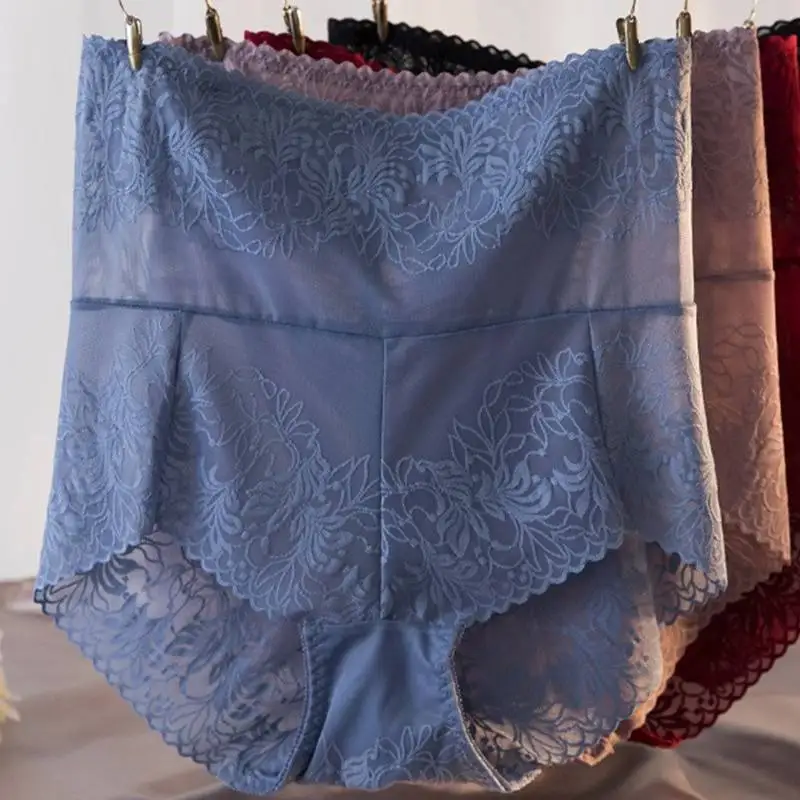 Culotte Personalisée en dentelle شفافة à fleurs grande taille pour femmes varia en gros sous-vêtements مثير sans couture