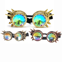 Men Women Welding Goggles Gothic Steampunk Cosplay Antique Spikes Vintage Glasses Punk Eyewear
