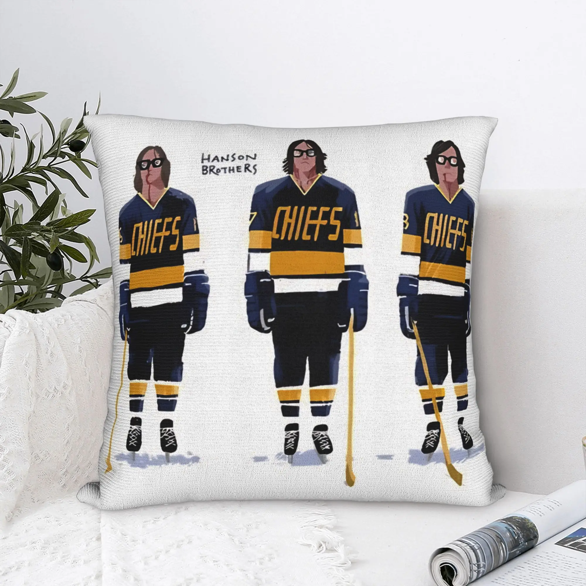 Hockey Hanson Brothers Pillow Cover  Comfy Cushion Cover Funny Pillow Case For Living Room Chair