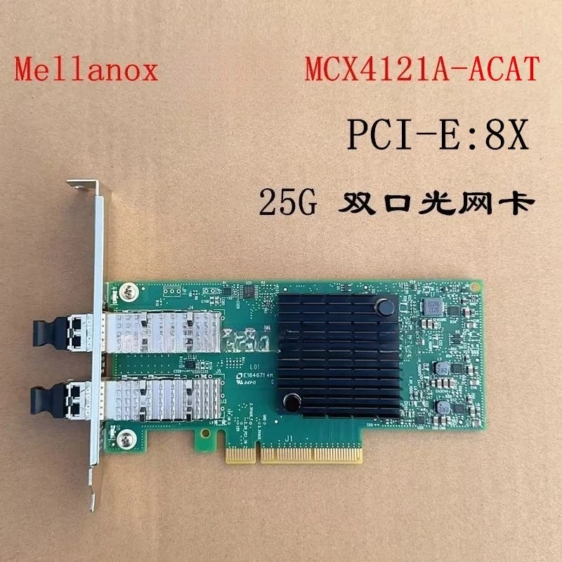 apply toMellanox MCX4121A-ACAT ConnectX-4 Lx EN network interface card, 25GbE dual-port SFP28, PCIe3.0 x8, GOOD CONDITION 95 New