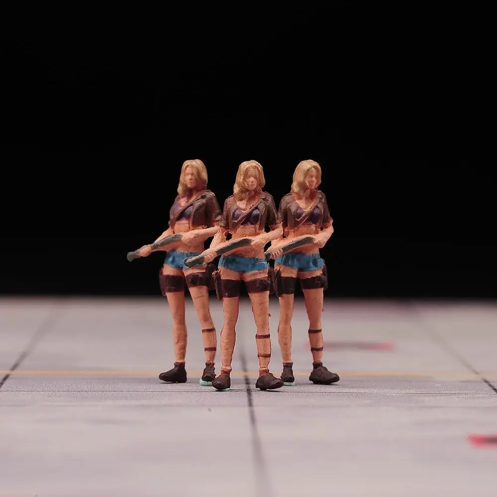 1/64 Piękny Łowca Miniaturowa Scena Marionetka Figurka Ozdoba Model Samochodu Diorama