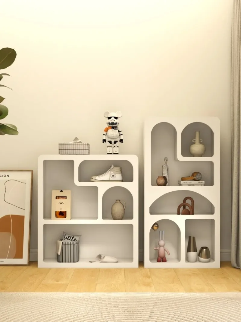 Cream wind cave cabinet bay window shelf living room side cabinet Nordic style entrance display