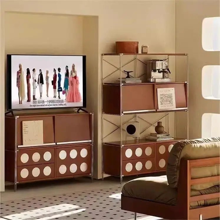 Solid wood bookcase living room household floor locker storage cabinet magazine locker