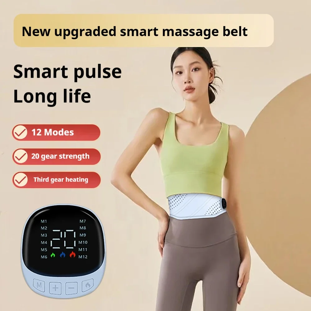 Portable EMS Massager Pain Relief Electric Slimming Belt EMS Far Infrared Heated Abdominal Exercise Low Frequency Massage Belt f