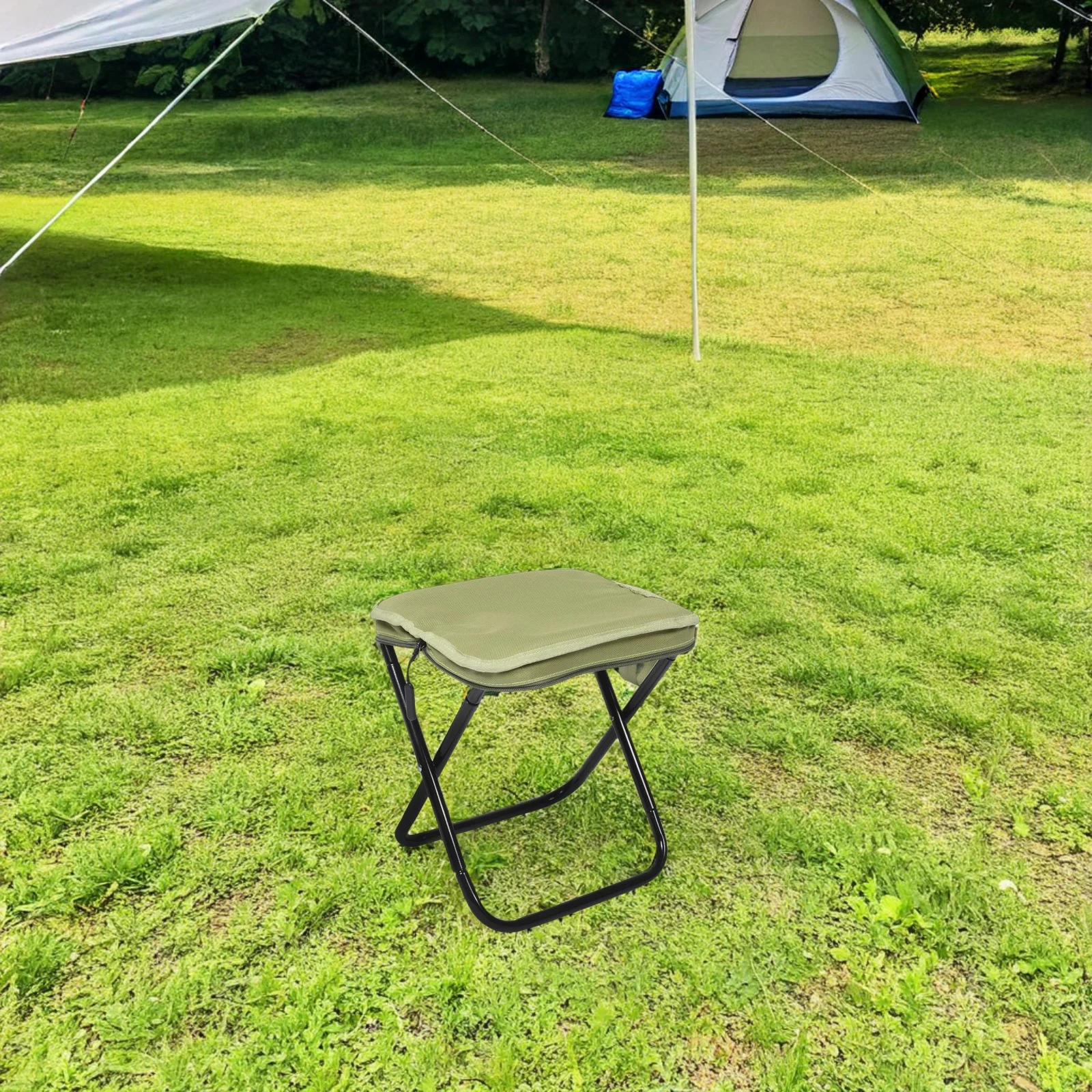 

1pc Ultra Lightweight Foldable Portable Fishing Chair Mini Stool Pen Bag Carbon Steel Oxford Cloth Quick Folding Compact Outdoor