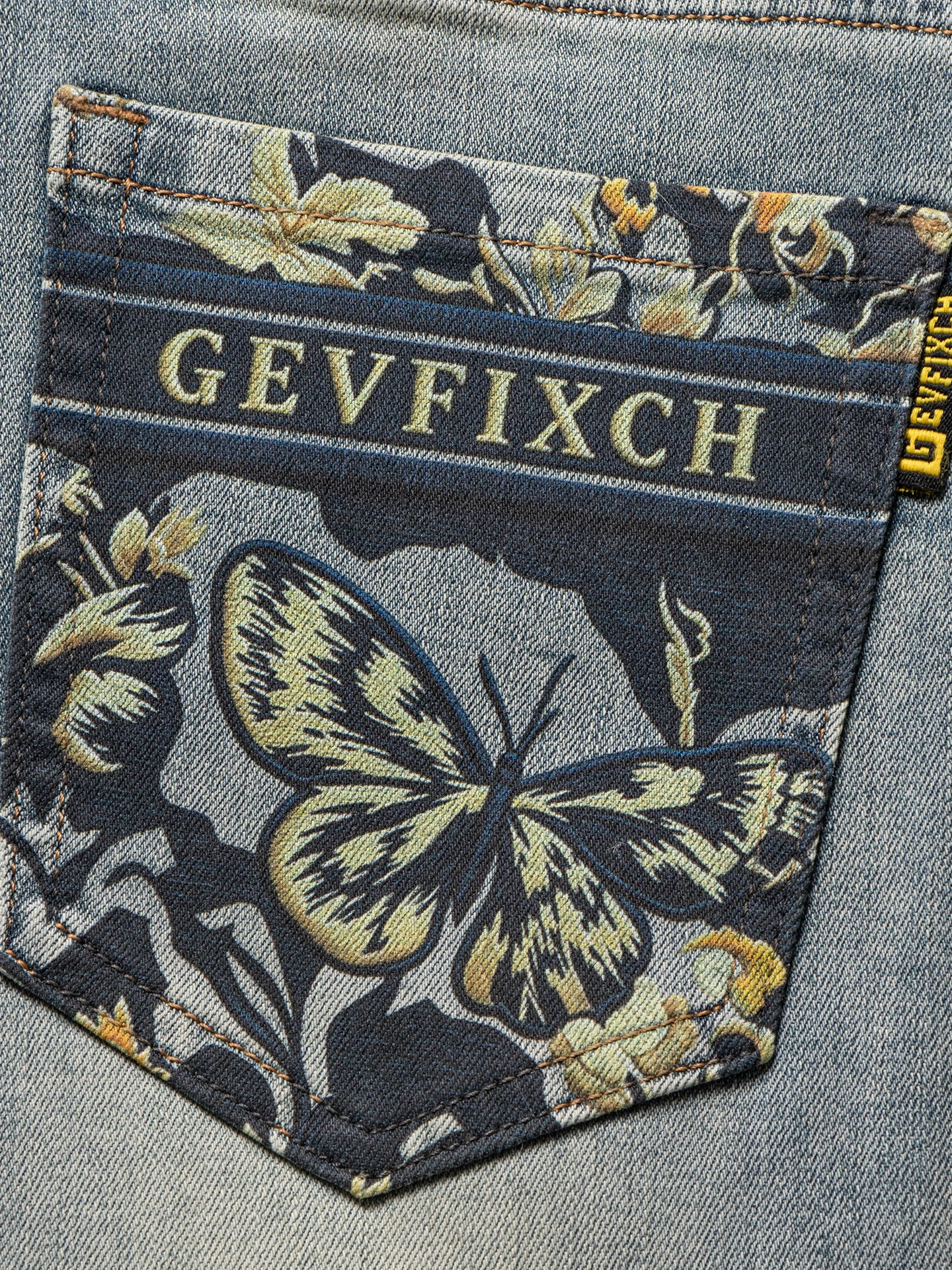 High-End Slim Fit Men's Jeans Summer Thin Cotton Stretchy Blue Jeans Casual Breathable Printed Mid-Waist Zipper Fly