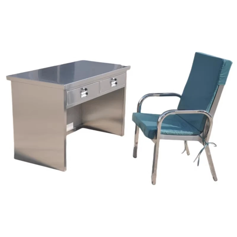 

Thickened doorman duty table team desk with drawers stainless steel material