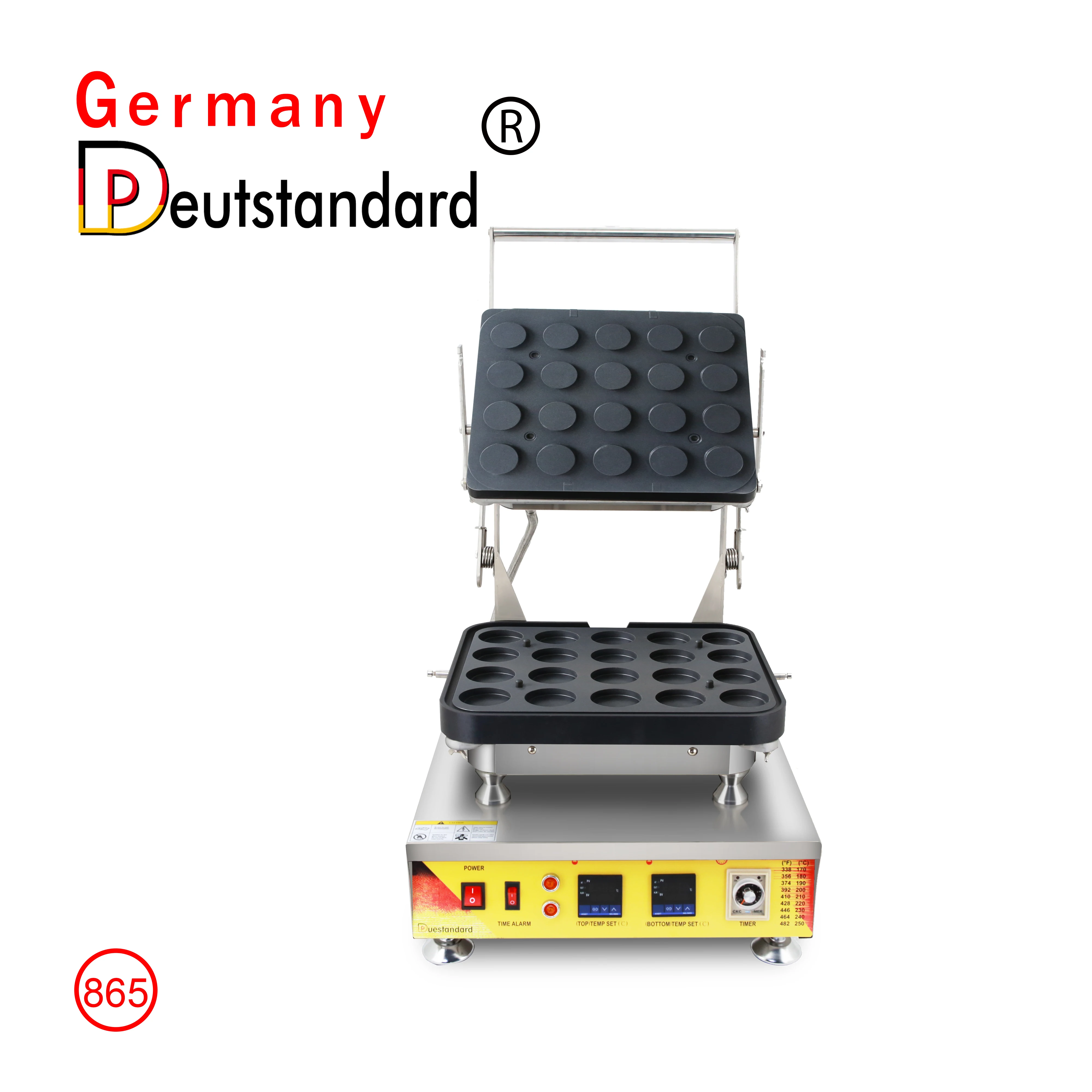 Commercial Egg Tart Crust & Waffle Shell Baking Machine 20 holes Nonstick Tartlet Baker with Digital Timer Pastry Shell Maker