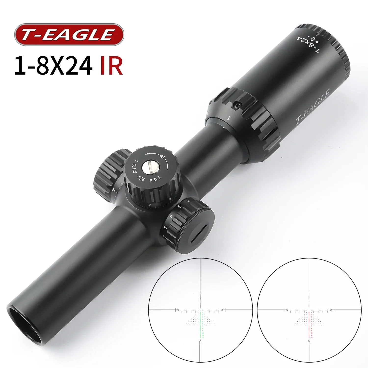 MR 1-8X24IR Compact Quick Aim Riflescope Tactical Optic Sight Rifle Scope Hunting Optical Collimator Sniper Airsoft PCP