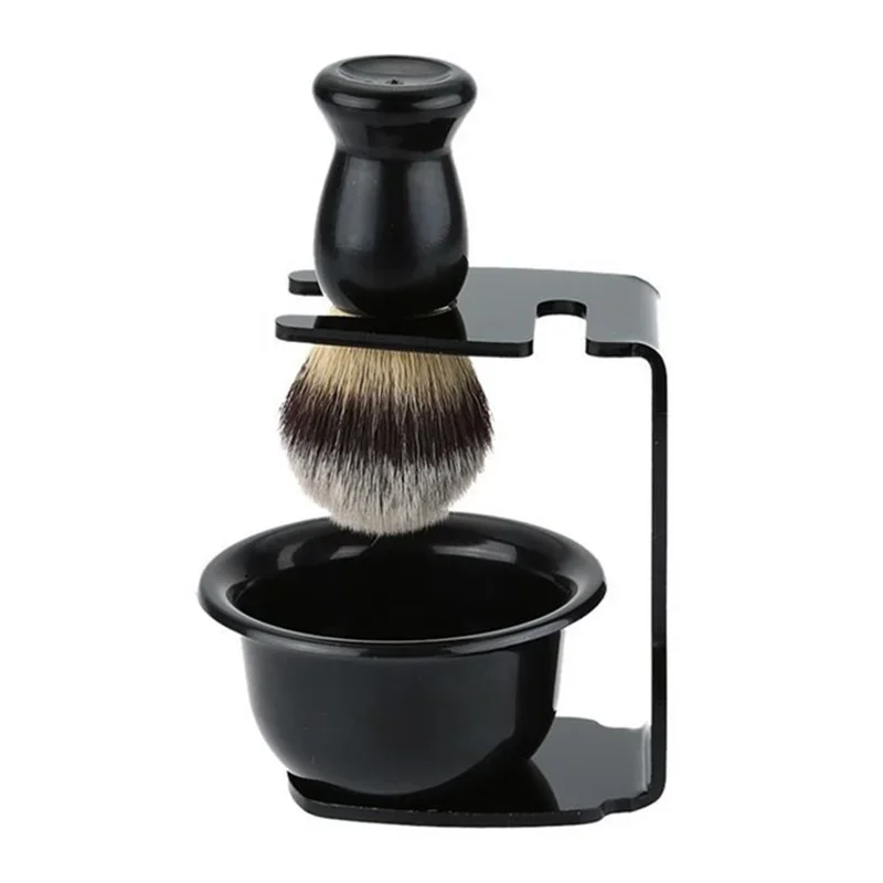 Beard Shaving Brush Comes with Bracket Soft Bristles Hair Salon Barber Soap Foam Shave Barbers Men Facial Cleaning Tool