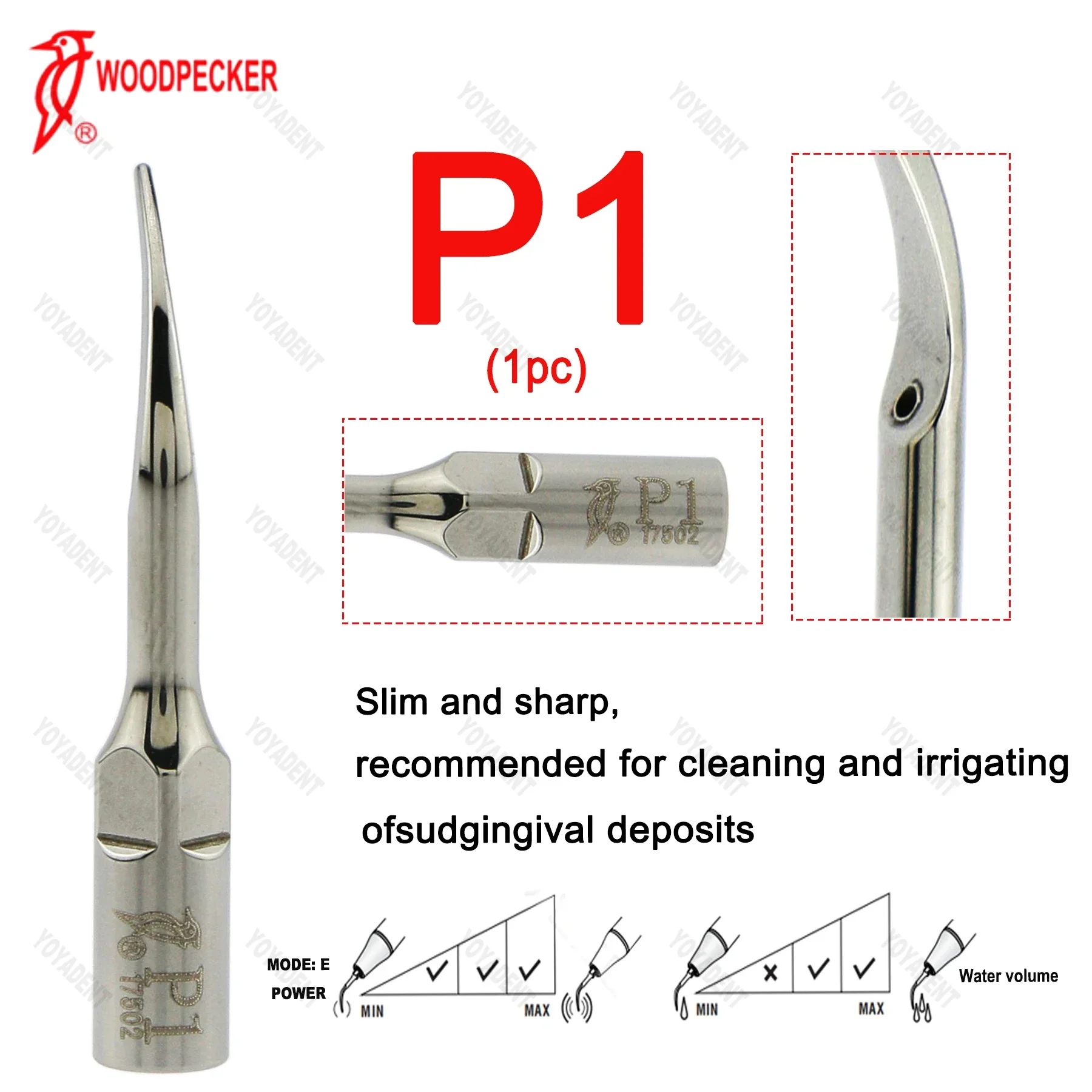 

Original Woodpecker Tips P1 Dental Ultrasonic Scaling Tips Periodontal Scaler Tips Fit EMS UDS Scaler Dentistry Products