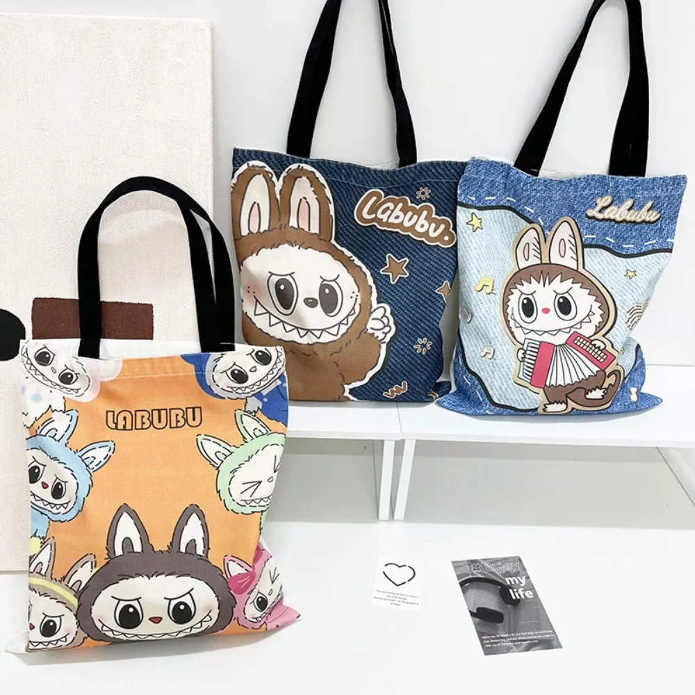 

Sweet Anime Kawaii Children MINISO Storage Canvas Bag Female Cute Cartoon Students Large Capacity Shoulder Bag Gifts Toys