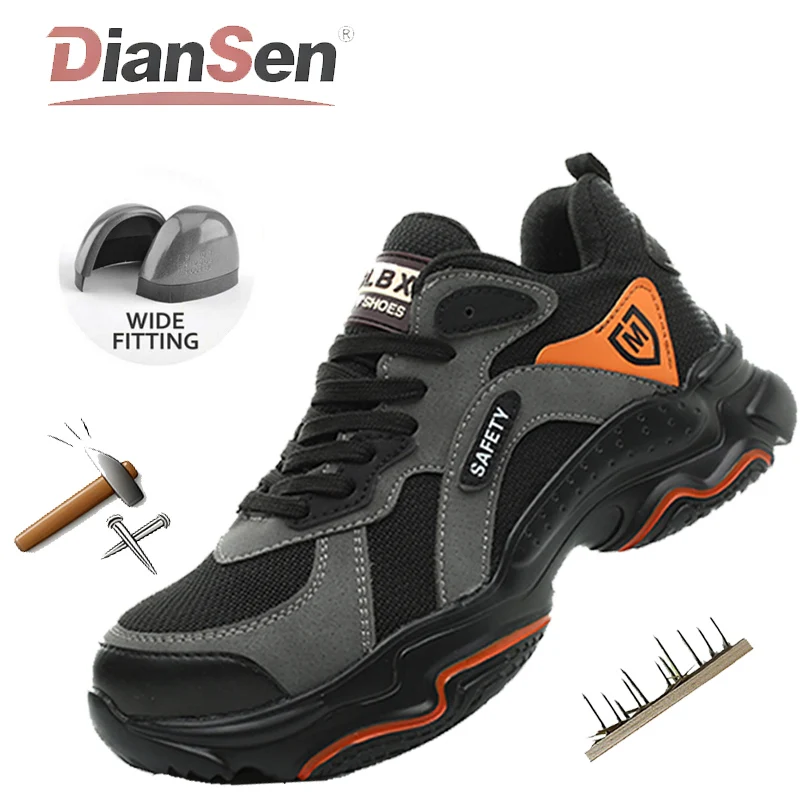 

Men's Safety Boots Anti-smash Steel Toe Boots All-Season Casual Footwear Breathable Indestructible Shoes Industrial Shoes