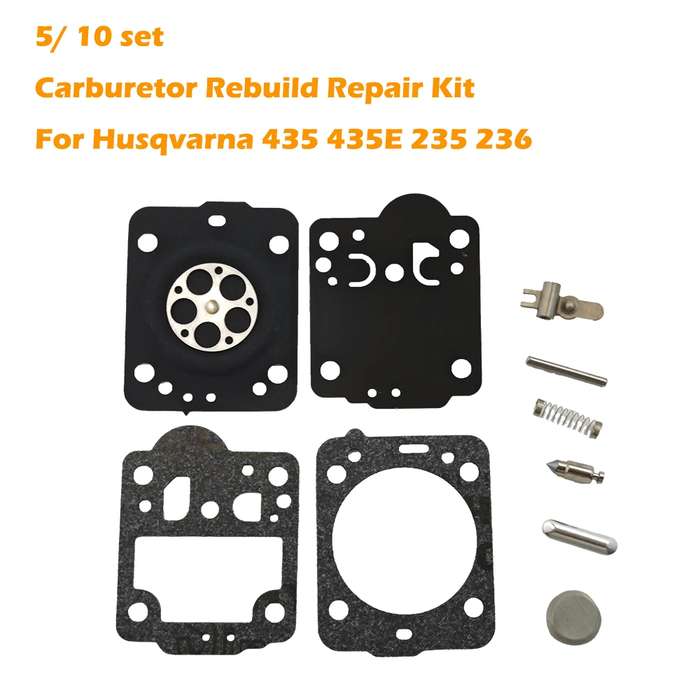 5/10set Carburetor Diaphragm Rebuild Repair Kit for Husqvarna 435 435E 235 236 240 Jonsered CS2234 CS2238 Chainsaw Zama RB-149