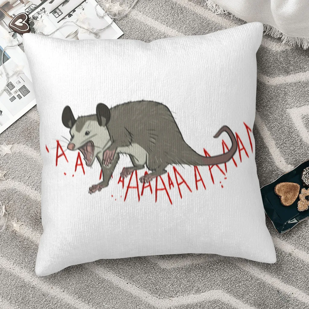 Scream Opossum Polyester Cushion Cover For Sofa Car Decorative Soft Hug Pillowcase