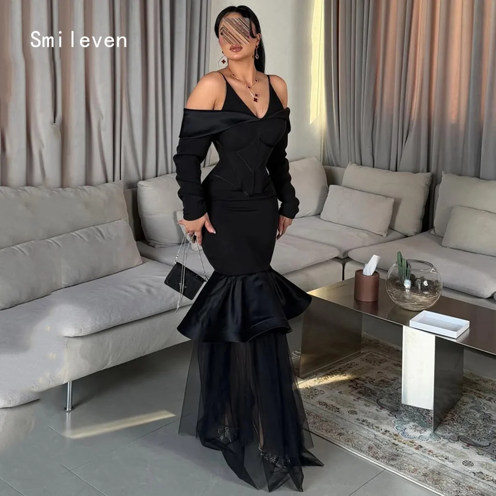 

Smileven Luxury Mermaid Prom Dress Spaghetti Strap Elegant Gowns for Gala Party Tiered Evening Dress Customized 2026