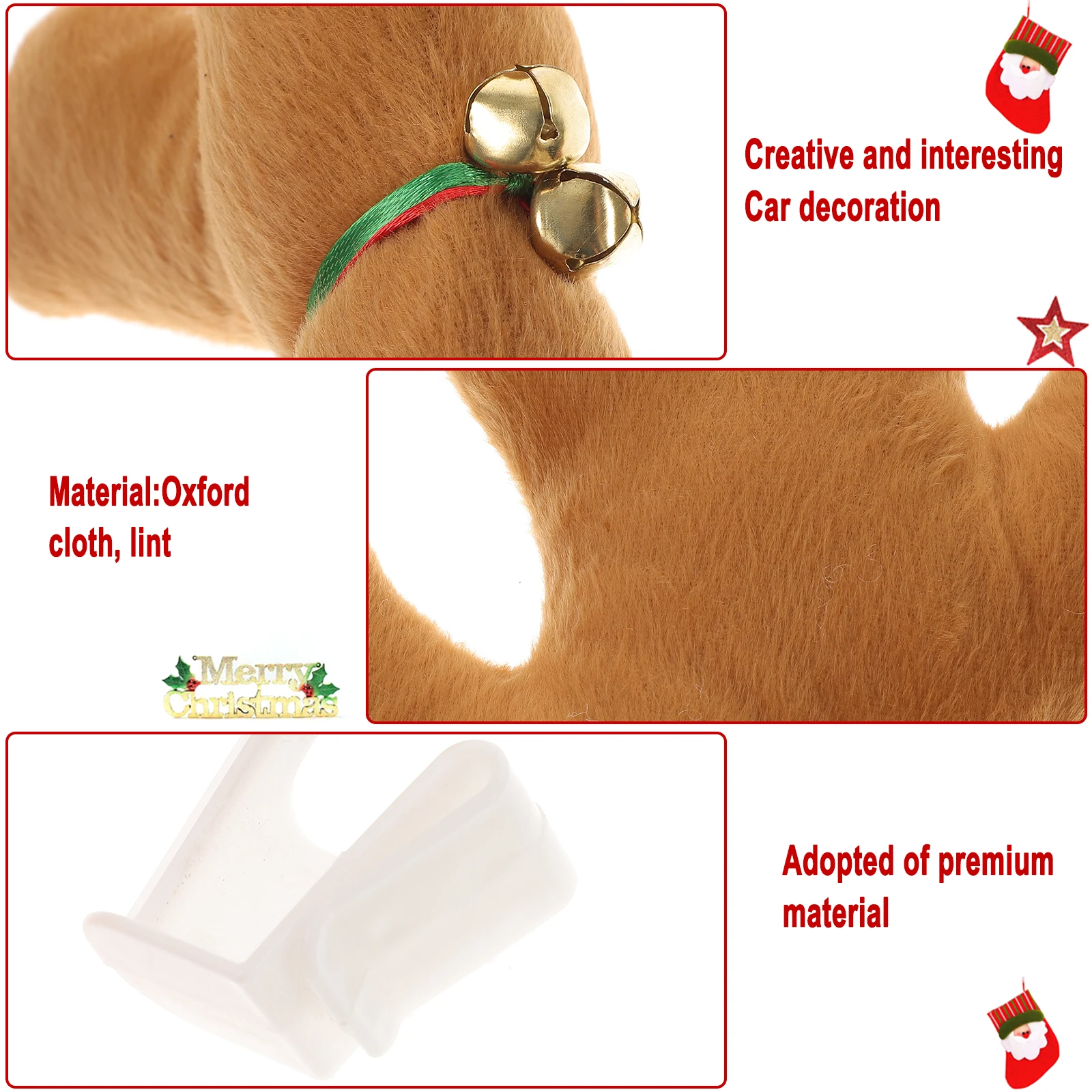 

1 set 1 Set Car Reindeer Antlers Christmas Decor Auto Holiday Decoration Exterior Accessories Horns Gift For Family Friends