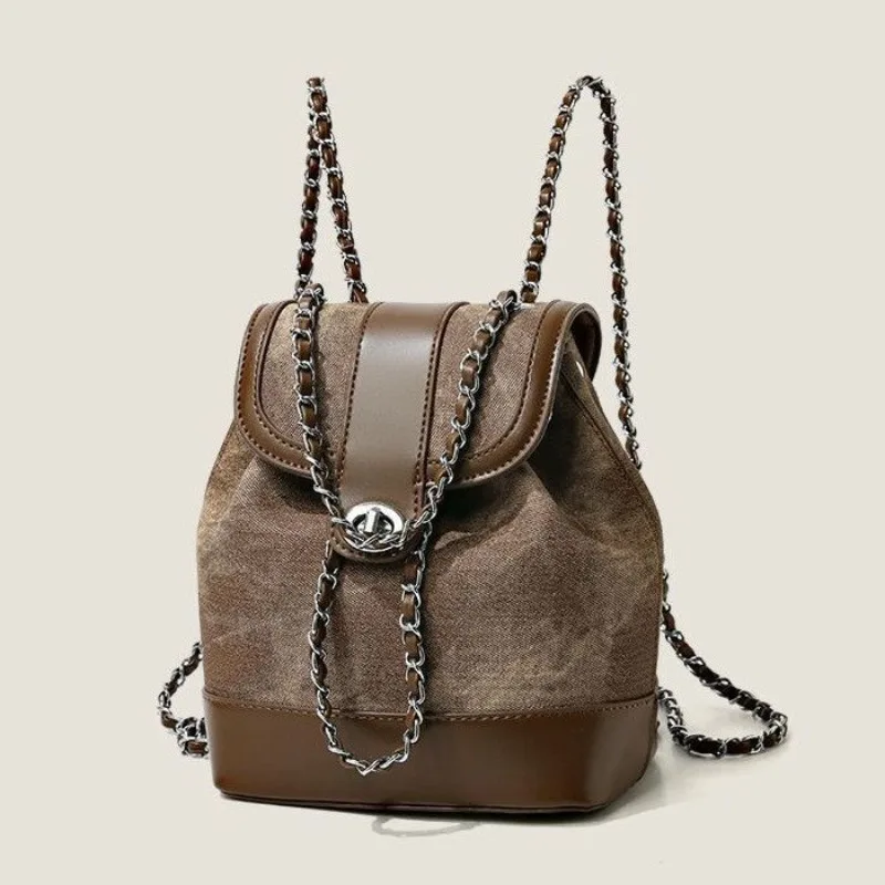 

Minority Design Bag Autumn and Winter New Style Chain Backpack Female All-match Bucket Bag Sense of Advanced Go Out