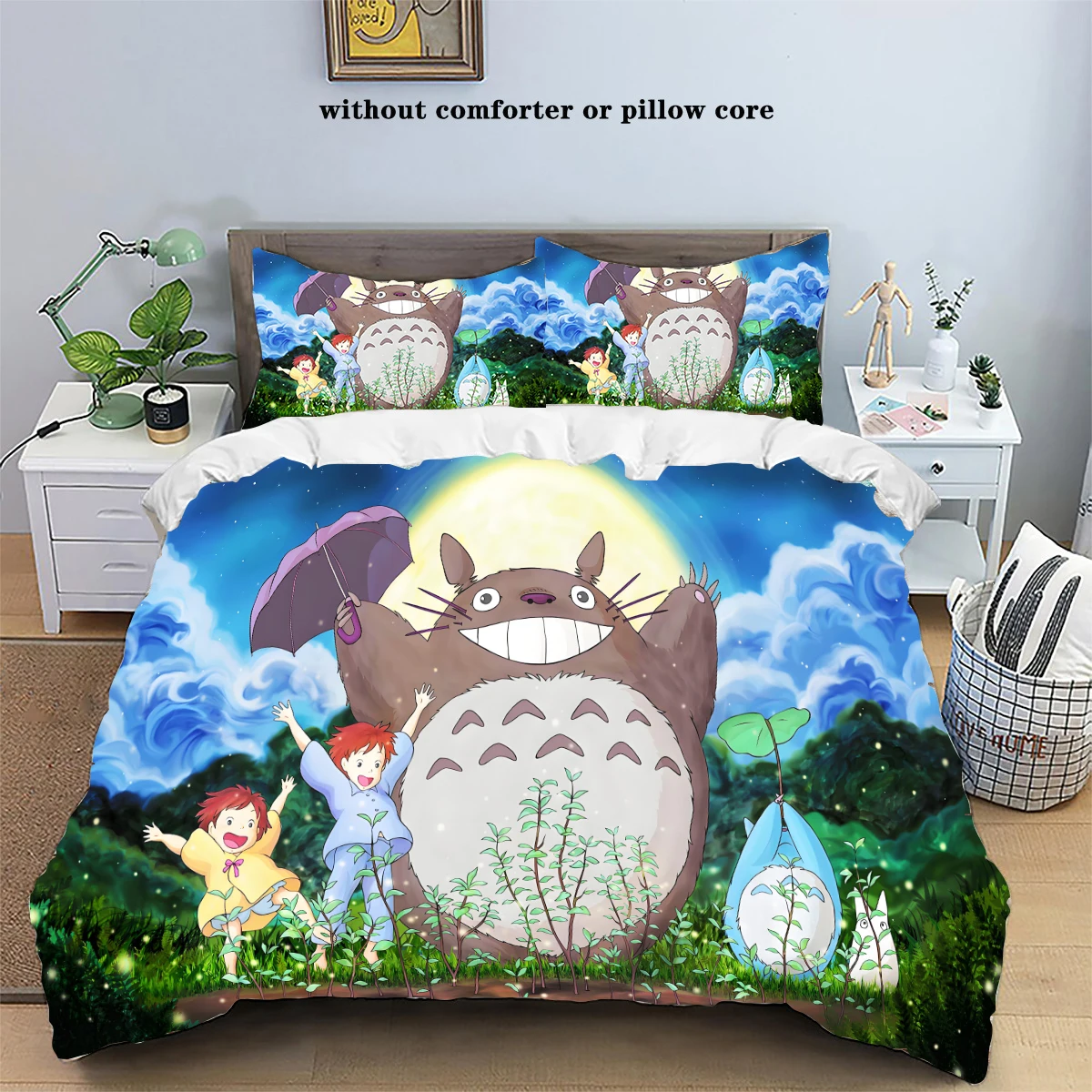 My Neighbor Totoroed Cartoon Anime Totoroed Bedding Set Quilt Duvet Cover Pillowcase Kids Bed Comfortable Bed Set Twin King Size