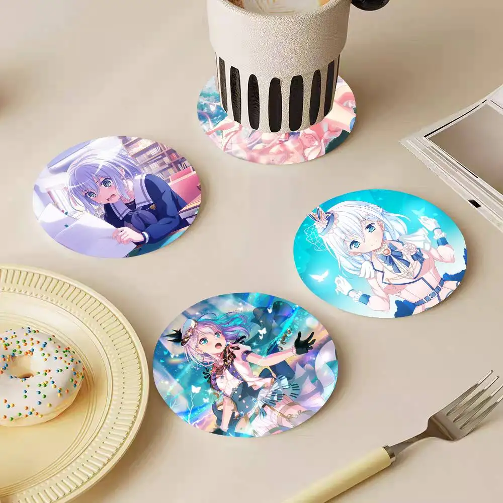 Anime Mashiro Kurata Wooden Coasters Heat-resistant And Non-slip Suitable For Restaurants And Cafes And Make Great Holiday Gifts
