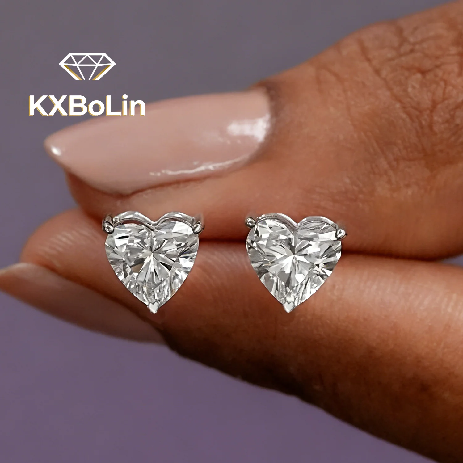 

Certified 0.5-4carat Heart Cut Moissanite Stud Earring for Women Men Solitaire Lab Diamond Earring 925 Silver Studs Fine Jewelry