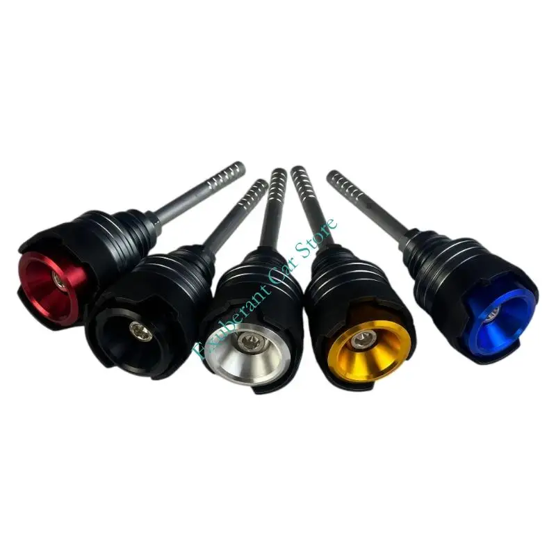 Motorcycle Engine Oil Dipstick with Aluminum Construction, Anodized Finish and Threaded Mount for Routine Level Checks
