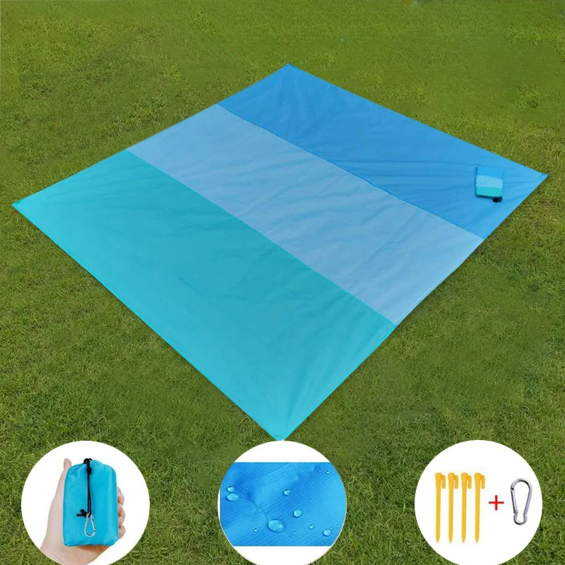 200x210cm Outdoor Camping Portable Pocket Picnic Blanket Parking Waterproof Mat Sand Beach Mat Tent Cover Beach Blanket